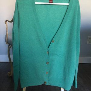 Olsen green cashmere cardigan size large.